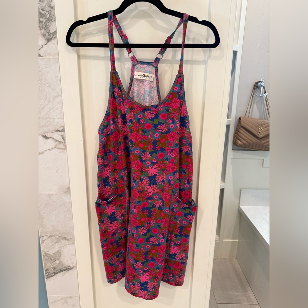 Natural Life Pink and Blue Floral Top